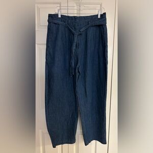 J Crew size 10 belted ankle length chambray